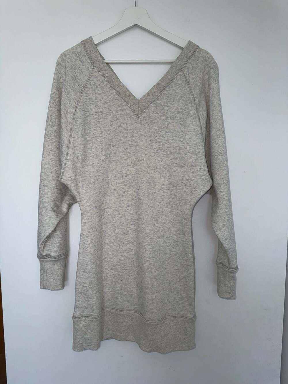 Marant Etoile Manuela Dress Size 34 Gray V-Neck Sweatshirt Dress